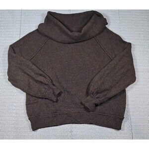 Free People Echo Beach Cowl Neck  Off Shoulder Sweater Size M Brown Cozy Slouchy